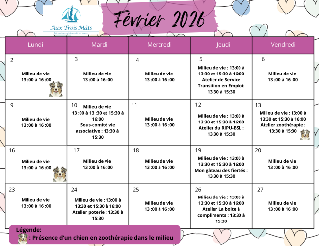 Programmation février