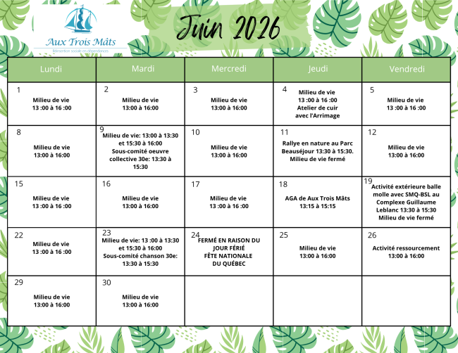 Programmation Juin