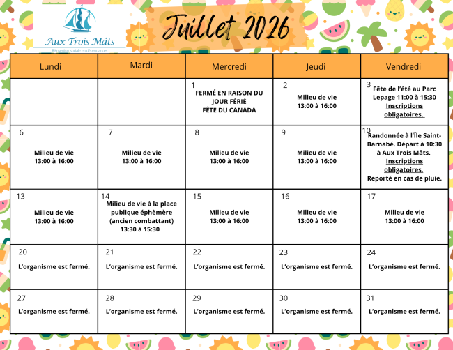 Programmation juillet 2026
