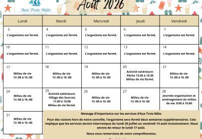 Programmation août 2026