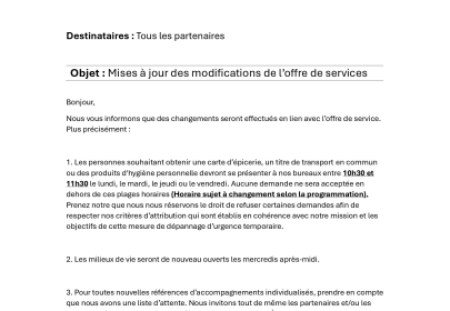 mise à jour
